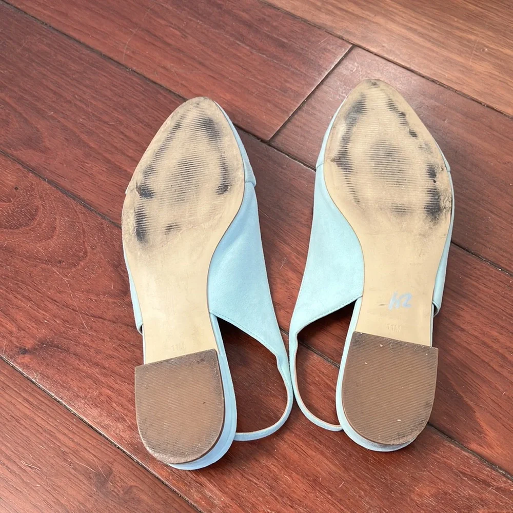 Talbots Women's Mint Blue Slingback Flats 11 - Picture 5 of 8